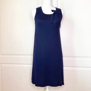 j crew sleeveless navy sweater dress with bow